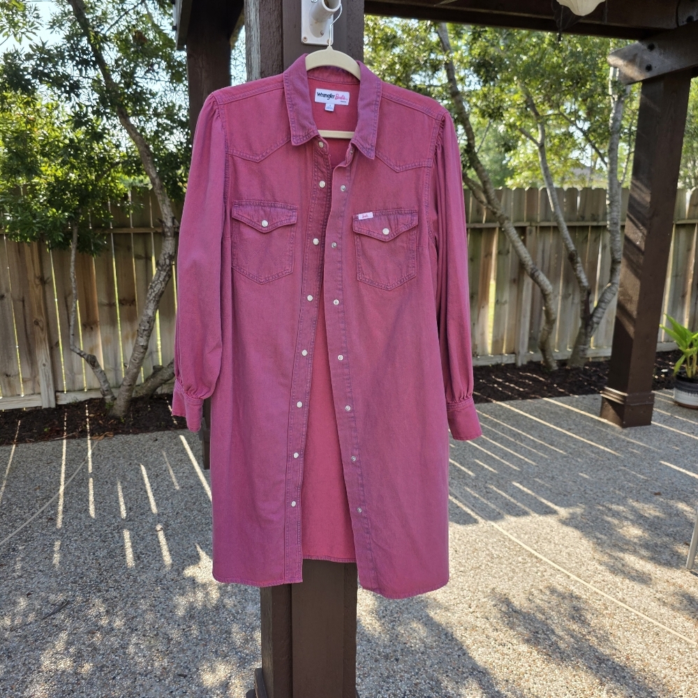 Wrangler Pink Wash Midi Shirt Dress - Picture 8 of 10